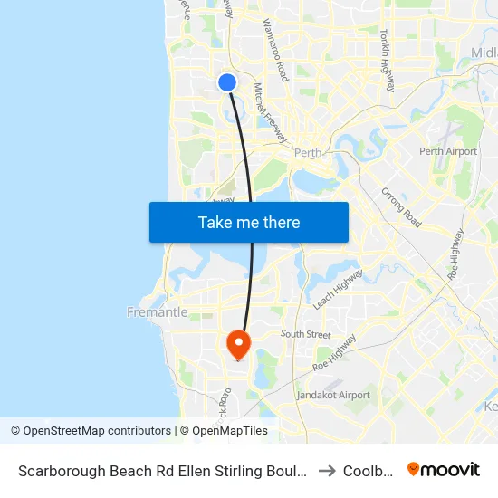 Scarborough Beach Rd Ellen Stirling Boulevard Cat Id 5 to Coolbellup map