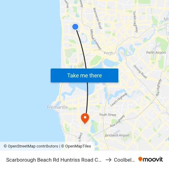 Scarborough Beach Rd Huntriss Road Cat Id 10 to Coolbellup map