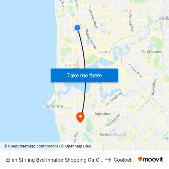 Ellen Stirling Bvd Innaloo Shopping Ctr Cat Id 4 to Coolbellup map