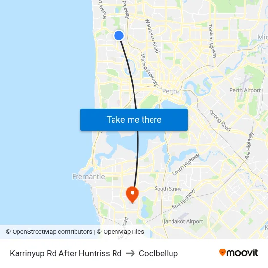 Karrinyup Rd After Huntriss Rd to Coolbellup map