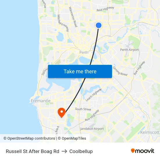 Russell St After Boag Rd to Coolbellup map