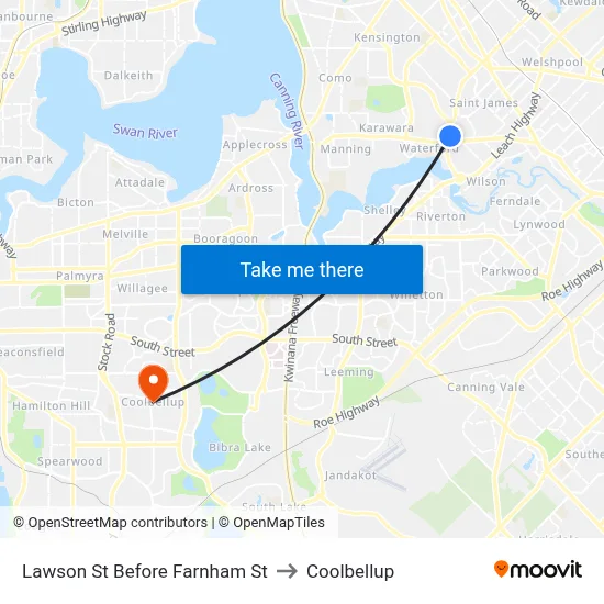 Lawson St Before Farnham St to Coolbellup map