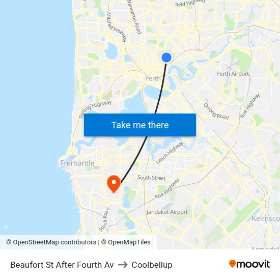 Beaufort St After Fourth Av to Coolbellup map