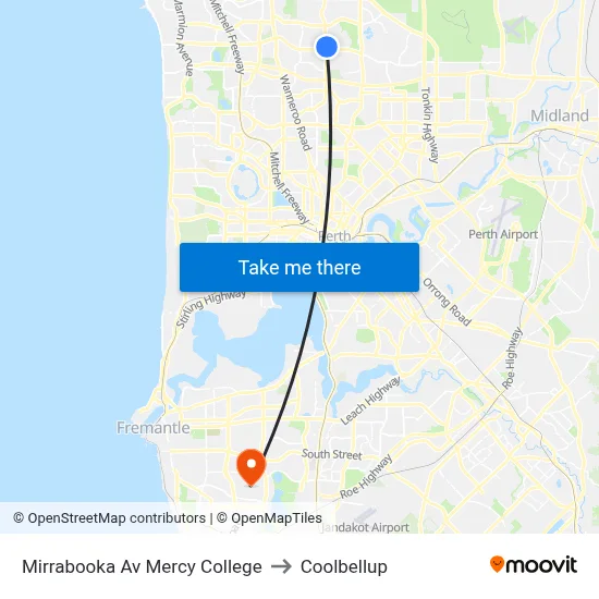 Mirrabooka Av Mercy College to Coolbellup map