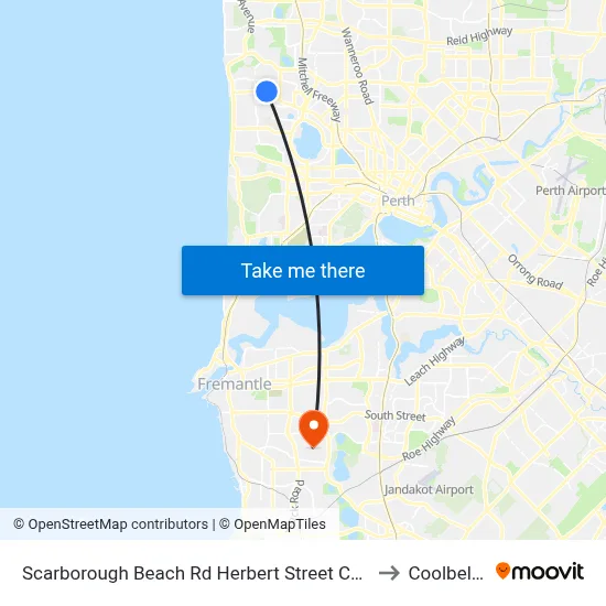 Scarborough Beach Rd Herbert Street Cat Id 27 to Coolbellup map