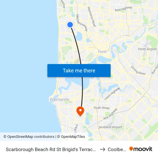 Scarborough Beach Rd St Brigid's Terrace Cat Id 29 to Coolbellup map