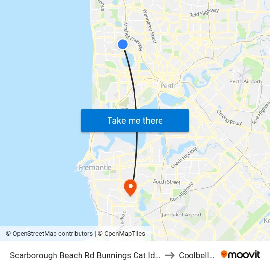 Scarborough Beach Rd Bunnings Cat Id 34 to Coolbellup map