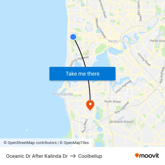 Oceanic Dr After Kalinda Dr to Coolbellup map
