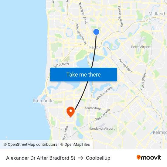 Alexander Dr After Bradford St to Coolbellup map