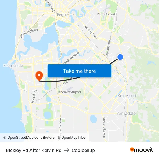 Bickley Rd After Kelvin Rd to Coolbellup map