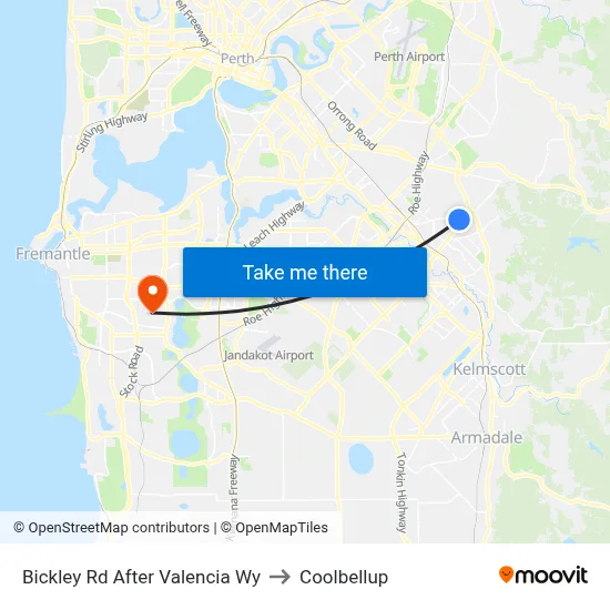 Bickley Rd After Valencia Wy to Coolbellup map