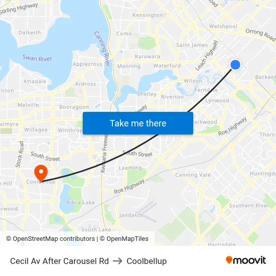 Cecil Av After Carousel Rd to Coolbellup map