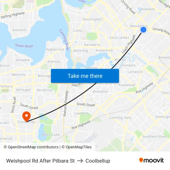Welshpool Rd After Pilbara St to Coolbellup map