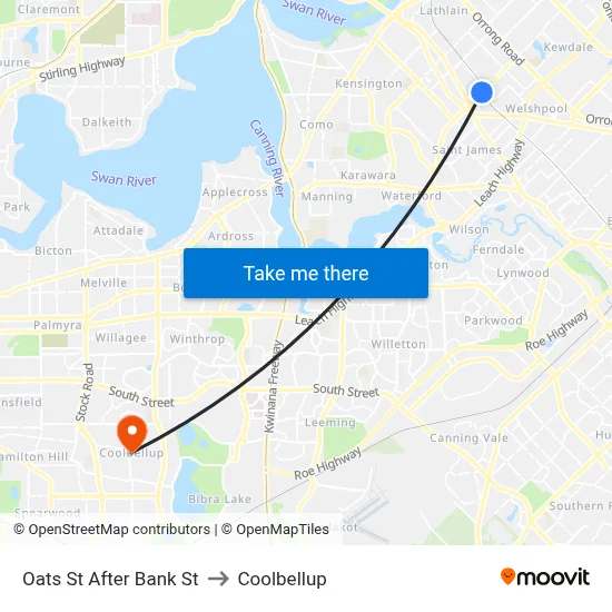 Oats St After Bank St to Coolbellup map