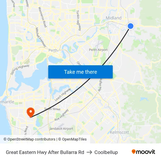 Great Eastern Hwy After Bullarra Rd to Coolbellup map