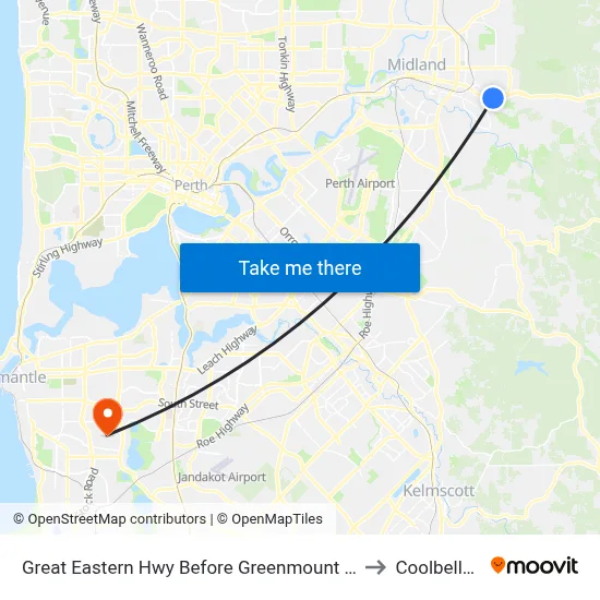 Great Eastern Hwy Before Greenmount Ri to Coolbellup map