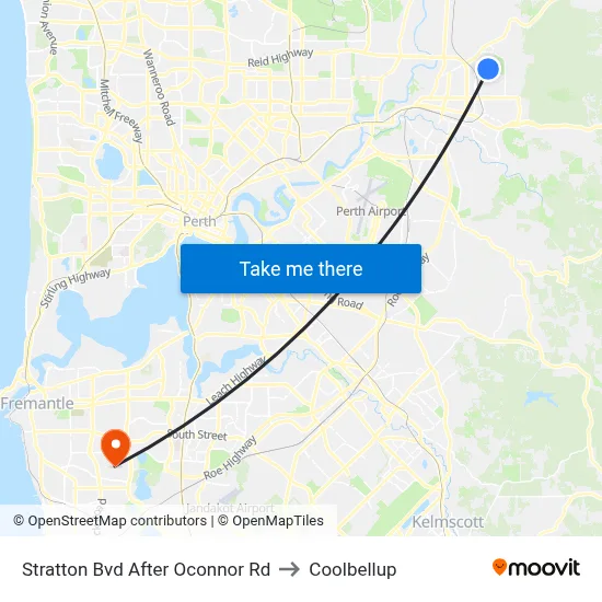 Stratton Bvd After Oconnor Rd to Coolbellup map