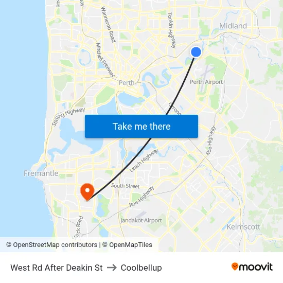West Rd After Deakin St to Coolbellup map
