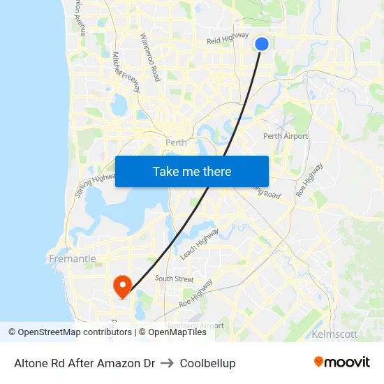 Altone Rd After Amazon Dr to Coolbellup map