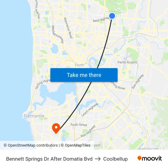 Bennett Springs Dr After Domatia Bvd to Coolbellup map