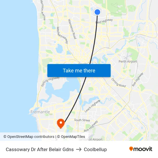 Cassowary Dr After Belair Gdns to Coolbellup map