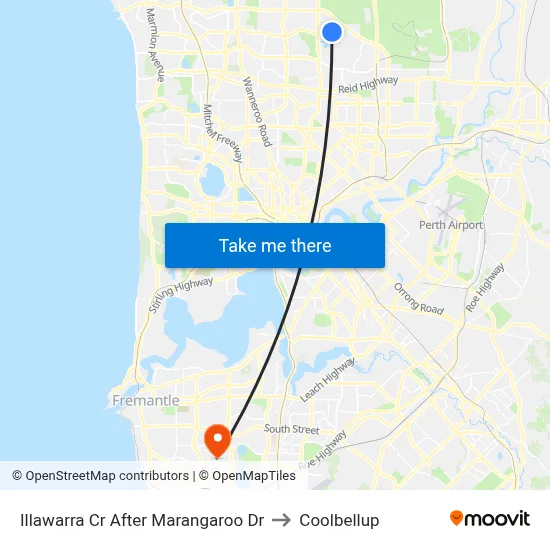 Illawarra Cr After Marangaroo Dr to Coolbellup map