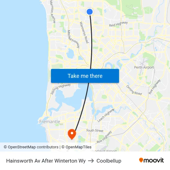 Hainsworth Av After Winterton Wy to Coolbellup map