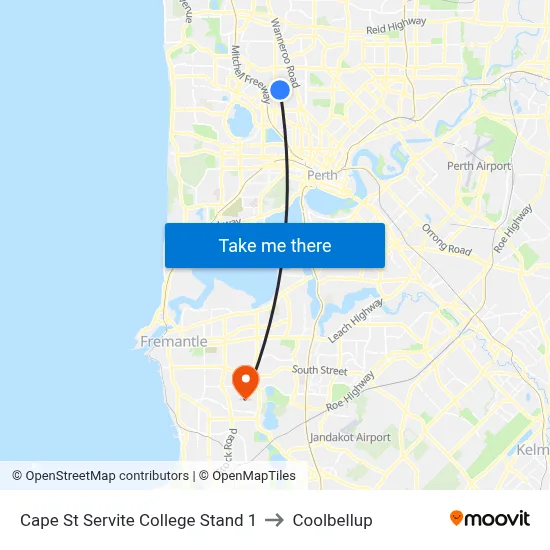 Cape St Servite College Stand 1 to Coolbellup map