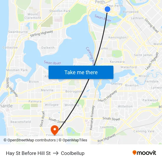 Hay St Before Hill St to Coolbellup map