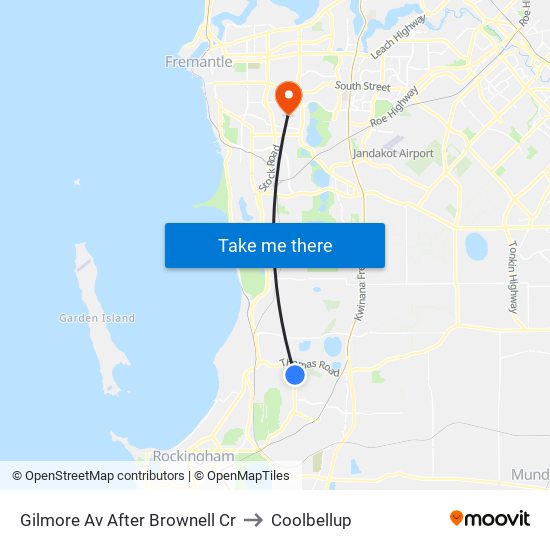 Gilmore Av After Brownell Cr to Coolbellup map