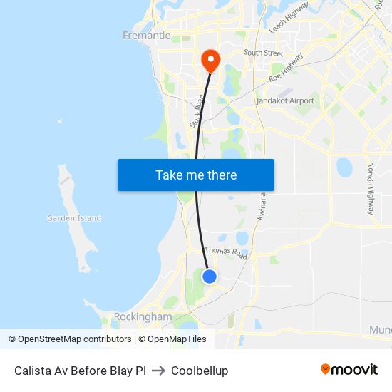 Calista Av Before Blay Pl to Coolbellup map