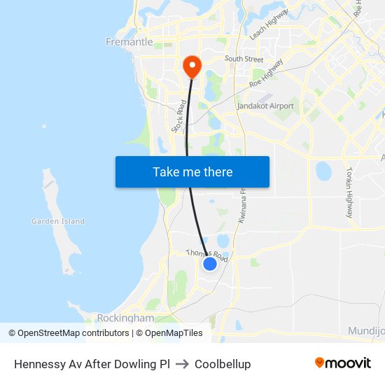 Hennessy Av After Dowling Pl to Coolbellup map