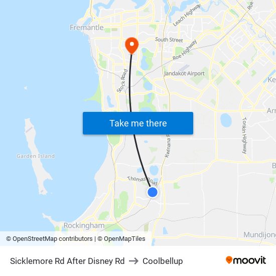 Sicklemore Rd After Disney Rd to Coolbellup map