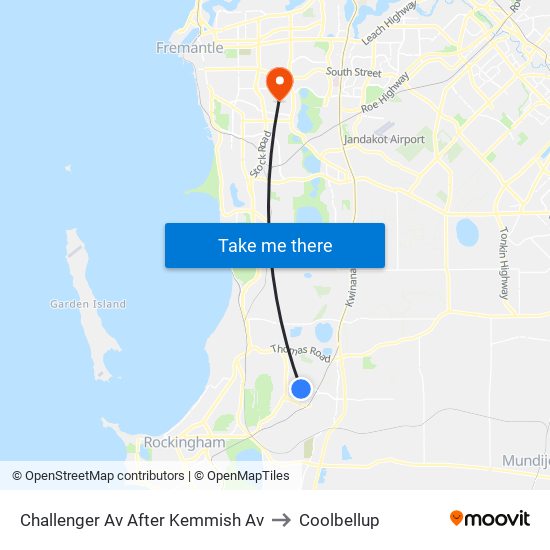 Challenger Av After Kemmish Av to Coolbellup map