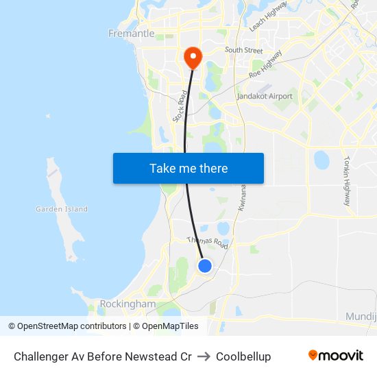 Challenger Av Before Newstead Cr to Coolbellup map