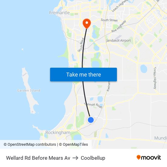 Wellard Rd Before Mears Av to Coolbellup map