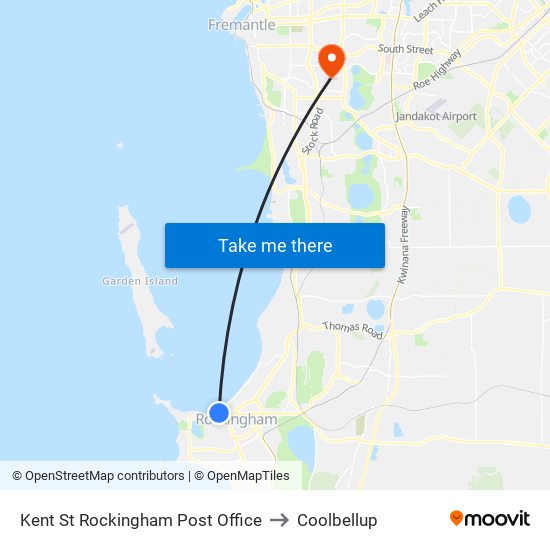 Kent St Rockingham Post Office to Coolbellup map