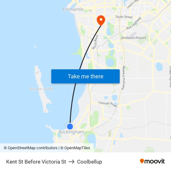 Kent St Before Victoria St to Coolbellup map