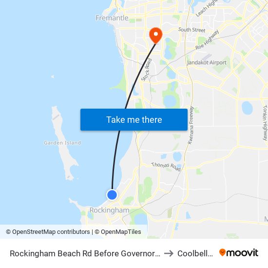 Rockingham Beach Rd Before Governor Rd to Coolbellup map