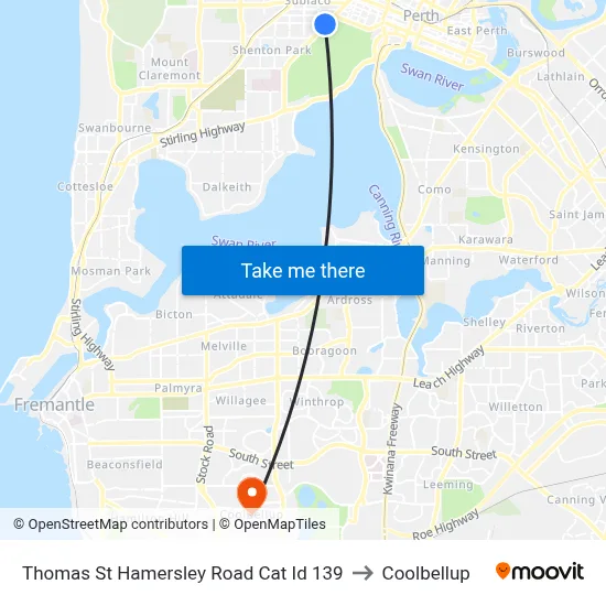 Thomas St Hamersley Road Cat Id 139 to Coolbellup map