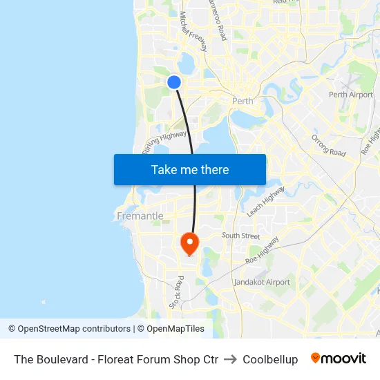 The Boulevard  - Floreat Forum Shop Ctr to Coolbellup map