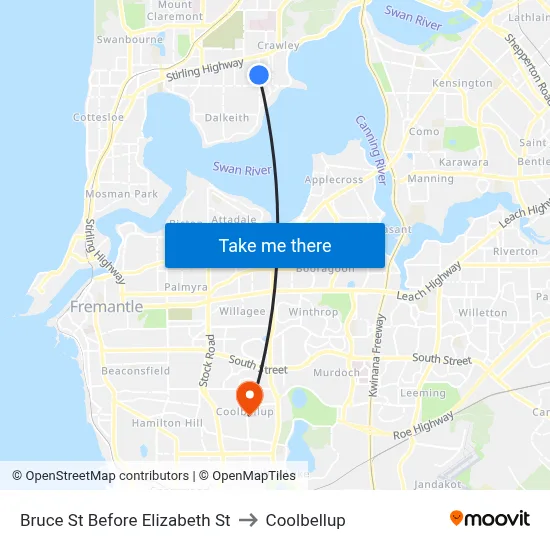 Bruce St Before Elizabeth St to Coolbellup map
