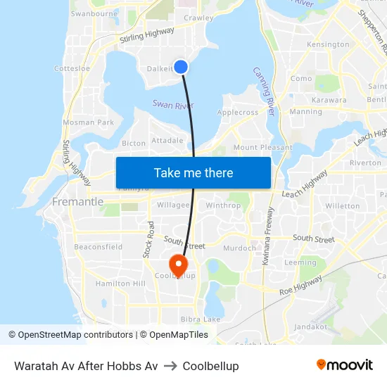 Waratah Av After Hobbs Av to Coolbellup map