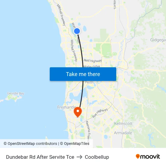 Dundebar Rd After Servite Tce to Coolbellup map