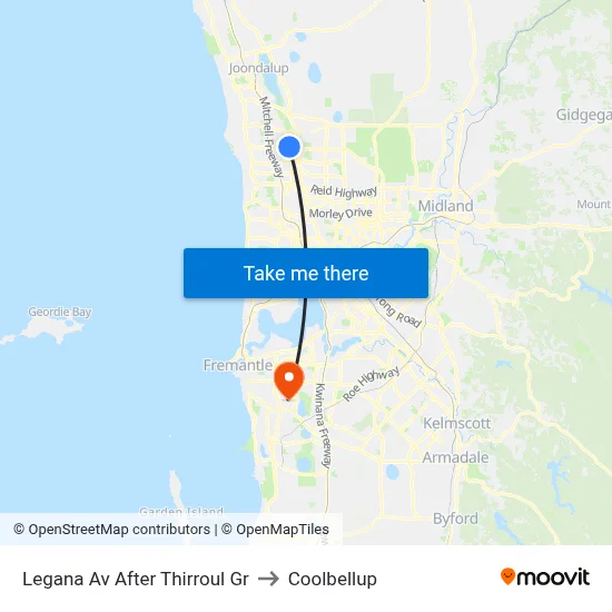 Legana Av After Thirroul Gr to Coolbellup map