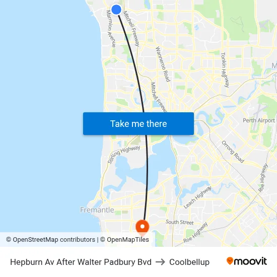 Hepburn Av After Walter Padbury Bvd to Coolbellup map