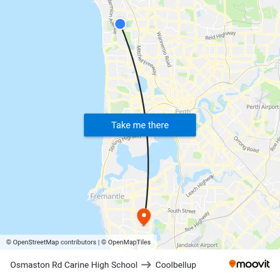 Osmaston Rd Carine High School to Coolbellup map