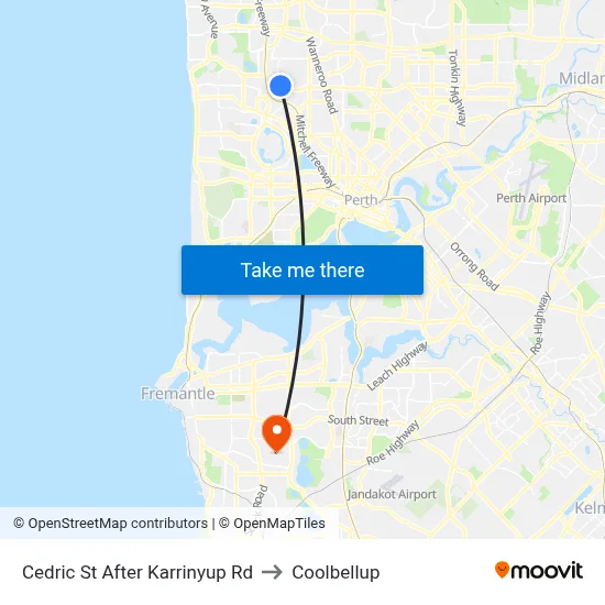 Cedric St After Karrinyup Rd to Coolbellup map