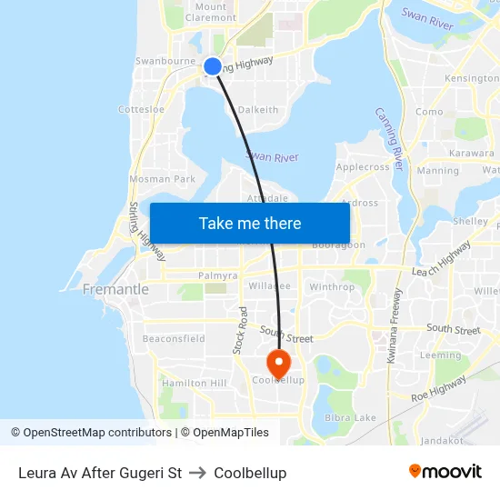 Leura Av After Gugeri St to Coolbellup map