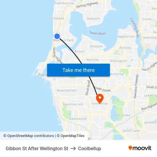 Gibbon St After Wellington St to Coolbellup map